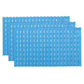Kuber Industries Bath Mat | PVC Bathroom Mat | Shower Bath Mat | Floor Tub Mat | Bathroom Mud Mat | Anti-Skid Shower Bathroom Mat | JL-01A |Pack of 3| Blue